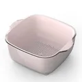 Panier d'égouttage de cuisine double couche pour laver les fruits et légumes rose et clair - S / Rose