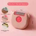Portable pink bear-shaped 3-in-1 lint remover with multi-function cleaning heads - Cartoon Bear 3-in-1 Style / 8.5x5cm / Pink
