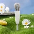 Multifunctional white carrot 3-in-1 cup lid and crevice cleaning brush for bottles - Grayish White