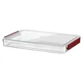 Caja de almacenamiento transparente para documentos con hebillas rojas para oficina - M / Burdeos