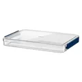 Caja de almacenamiento transparente para documentos con cierres azules de oficina - M / Azul Encanto