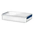 Caja transparente para documentos con hebillas azules para organización de oficina - L / Azul Encanto