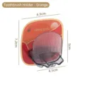 Orange wall-mounted toothbrush and cup holder with detailed dimensions - Orange