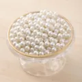 Premium round white faux pearls for makeup brush organizer and storage box filling - Pearl Refill Pack / 1 Pack / White