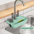 Mint green faucet splash-proof drain rack for kitchen sink soap and sponge storage - 27x14x5cm / Light Blue