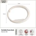 Creamy white portable foldable bag hook for desk edge, durable ABS material - Cream
