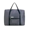 Grey foldable polyester travel bag with handles and luggage strap attachment - Thickened / Purple