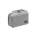 Portable gray digital accessory organizer bag with dual zippers and carry handle - Gray