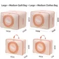 Four-piece Oxford cloth storage bag set featuring cute cartoon designs in various sizes - 4 Pieces / 4-Piece Set Milk Tea Bear