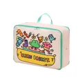 Bolsa de almacenamiento de tela Oxford con borde menta e ilustraciones de dibujos animados - Letras Verde Fruta / Bolsa de Ropa Mediana