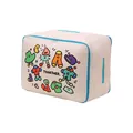 Bolsa de almacenamiento comprimible de tela Oxford con dibujos de ropa coloridos y asas azules - Fiesta Azul Cielo / Bolsa de Ropa Mediana
