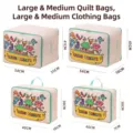 Set of 4 Oxford cloth storage bags for quilts and clothes with cute cartoon prints and sizes - 4 Pieces / 4-Piece Set Sky Blue Party