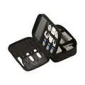 Organisateur de voyage noir en tissu Oxford pour électronique avec poches filet - Double Couche / Noir Rhum