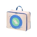 Oxford cloth compressible clothes storage bag in beige with blue cartoon design - Dark Blue Puppy / Large Garment Bag