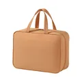 Large portable Oxford cloth travel storage bag with handles in camel brown finish - Caramel Brown
