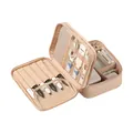 Organisateur électronique professionnel beige en tissu Oxford pour le voyage et le bureau - Double Couche / Rose Pêche