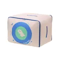 Beige compressible clothes storage bag with blue zipper and cartoon bear design finish - Dark Blue Puppy / Large Down Jacket Bag