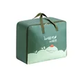 Durable green Oxford cloth quilt storage bag with cute cartoon character and WARM WARM print - Small (46x16x39cm) / Green