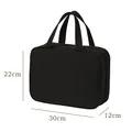 Schwarze Oxford-Kulturbeutel für Reisen mit 30x22x12cm Maßangaben zur Aufbewahrung. - Würfel Handheld Stil / 30x22x12cm / Rum Schwarz