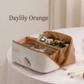Tragbare PU-Kosmetiktasche in Taglilienorange mit großem Fassungsvermögen - Taglilienorange