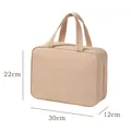 Tragbare beige Reise-Kulturtasche aus Oxford-Stoff mit Griff, Größe 30x22x12 cm - Würfel Handheld Stil / 30x22x12cm / Pfirsichrosa