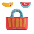 Cute 3-in-1 oxford fabric cosmetic storage bag set featuring cartoon fruit pouches - Vegetable Basket Storage Bag Set (1 Large 2 Small) / Three-Piece Set