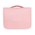 Beauty case da viaggio rosa in tessuto cationico con design pieghevole e maniglia - Rosa