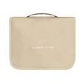 Borsa organizer da viaggio per cosmetici in tessuto cationico beige con un manico - Kaki