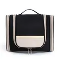 Premium portable black and beige toiletry bag featuring double zippers and flawless logo - L / Black