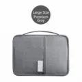 Large capacity waterproof document organizer bag in premium grey cationic fabric - L / Premium Grey