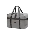 Large grey foldable travel bag with black reinforced straps for business and sports - M / Gray