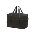 Large capacity black foldable travel duffel bag with handles and adjustable buckle strap - M / Black