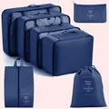 Set da 7 pezzi di cubi da imballaggio blu navy e borse organizer per valigie da viaggio - Set da 7 pezzi / Blu navy