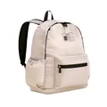 Beige foldable travel backpack with diamond texture and waterproof polyester fabric - Elegant Beige
