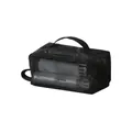 Large capacity black mesh toiletry bag, breathable portable cosmetic organizer for travel - Black