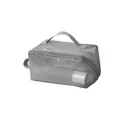 Large capacity grey mesh breathable cosmetic bag for travel toiletries and storage - Gray