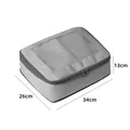 Grey travel compression storage bag with mesh window, 34x26x13cm dimensions for luggage - 34x26x13cm / Gray (No. 2)