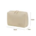 Bolsa de cosméticos de viaje beige ecológica, de gran capacidad 16cm x 12cm x 7cm - Tamaño Pequeño / Beige