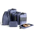 Professional 6-piece purple polyester travel clothing packing cubes and organizer bag set - 6-Piece Set / Dark Purple