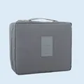 Borsa da trucco impermeabile grigia in tessuto oxford variante - Grigio