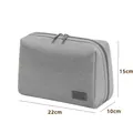 Bolsa de almacenamiento de cosméticos de viaje gris de gran capacidad ecológica 22cm - Bolsa de Maquillaje Grande / Gris