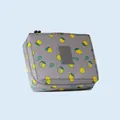 Borsa da toilette multifunzionale in tessuto Oxford con motivo limone giallo su grigio - Limone Grigio