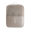 Beige travel shoes organizer pouch bag in oxford fabric - Beige