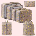 Set di 7 cubi da viaggio imbottiti con motivo a limone per organizzare i bagagli - Set da 7 pezzi / Limone Grigio