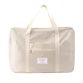 Borsa da viaggio pieghevole beige impermeabile grande capacità con tasca frontale - Beige