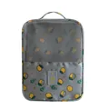 Portable waterproof Oxford cloth travel shoe storage bag with lemon print and mesh top - Grey Lemon