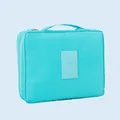 Borsa da toilette da viaggio impermeabile in tessuto Oxford azzurro con manico superiore - Azzurro