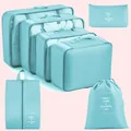Set completo di 7 cubi da imballaggio azzurri per un'organizzazione ottimale dei bagagli - Set da 7 pezzi / Celeste