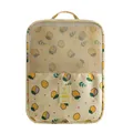 Waterproof Oxford cloth travel shoe bag with vibrant yellow lemon print and mesh top section - Yellow Lemon