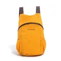 Lightweight foldable orange checkered backpack for outdoor travel, hiking and daily use - Yellow